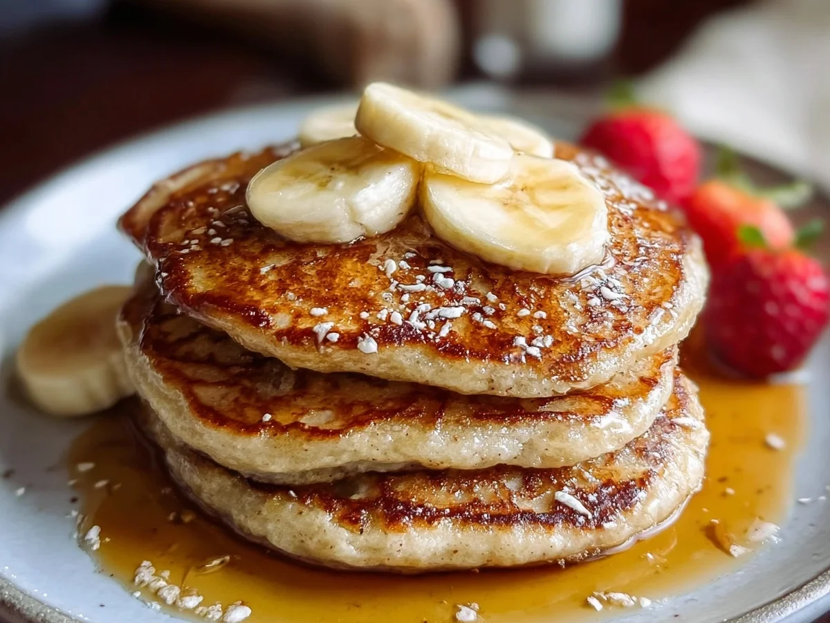3-Ingredient Fluffy Banana Oatmeal Pancakes - Image 1