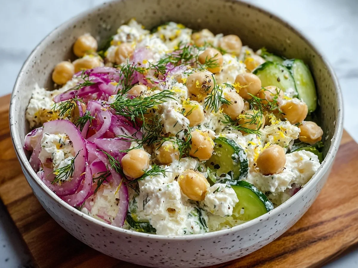30-Minute Cottage Cheese Chickpea Salad Recipe - Image 1