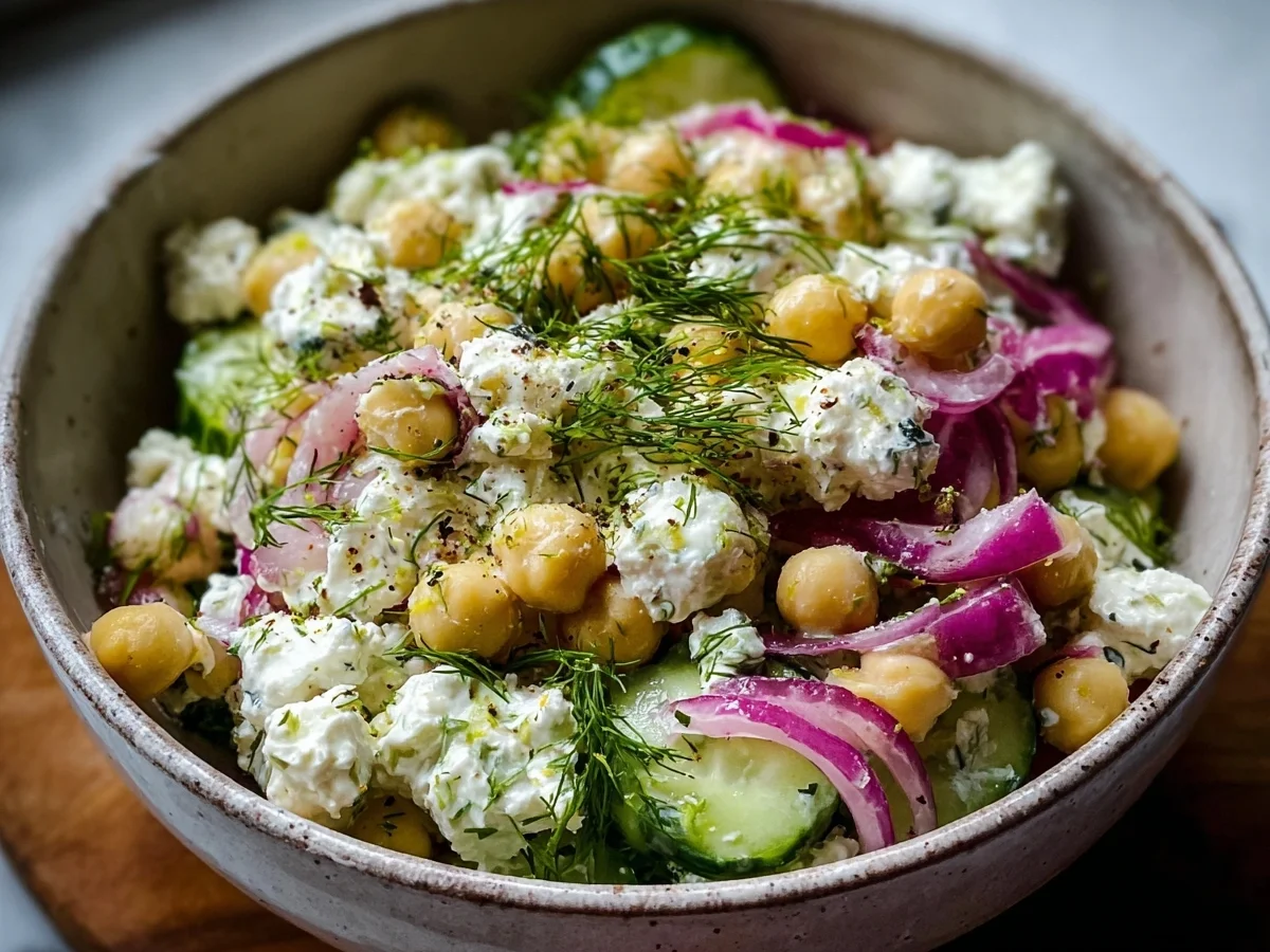 30-Minute Cottage Cheese Chickpea Salad Recipe - Image 2