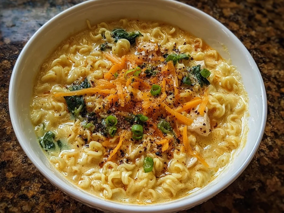 Creamy Cheesy Ramen Noodles: Guilt-Free & Quick Dinner - Image 1