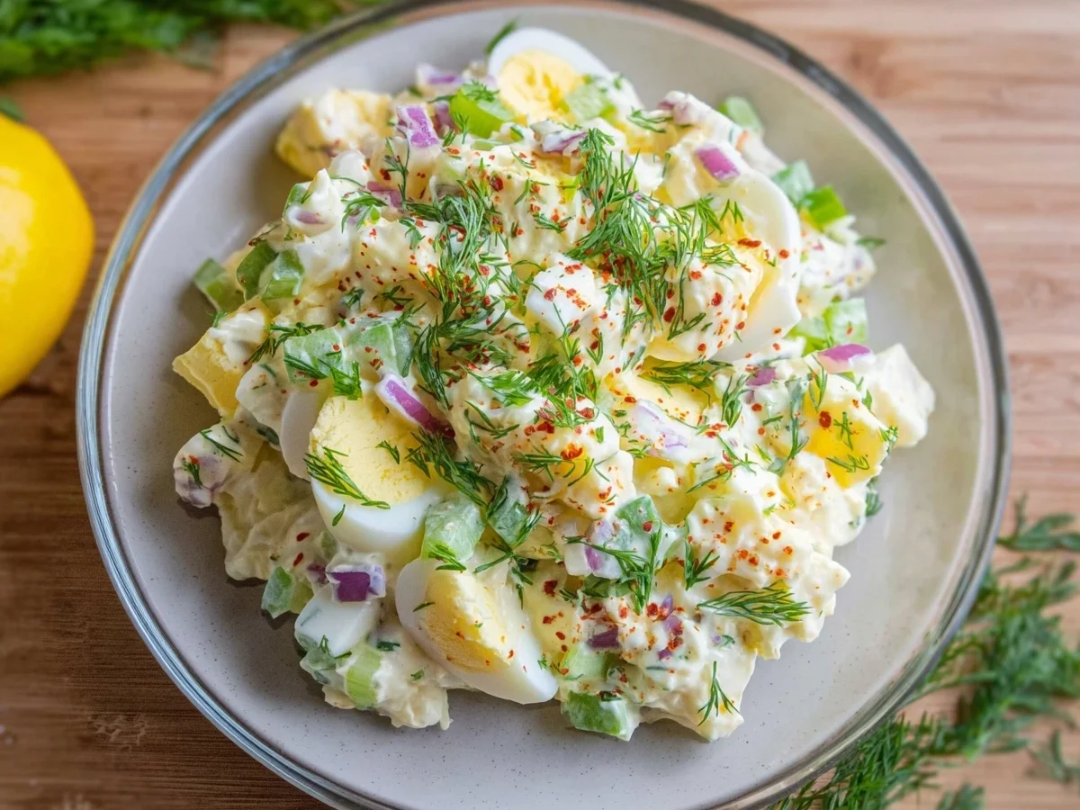 Creamy Cottage Cheese Egg Salad: High Protein Recipe - Image 1