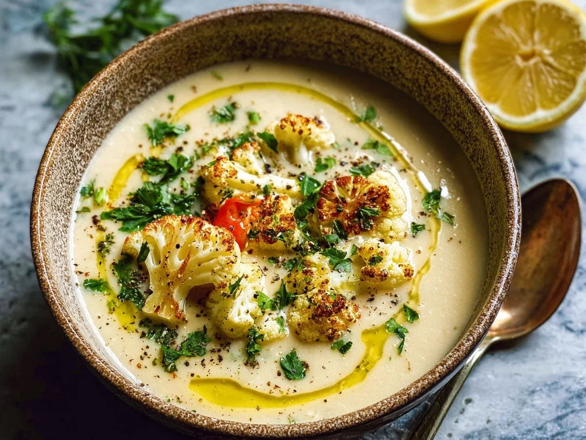 Creamy Mediterranean Cauliflower Soup for Meal Prep - Image 1