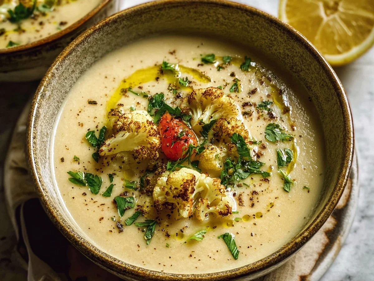 Creamy Mediterranean Cauliflower Soup for Meal Prep - Image 2