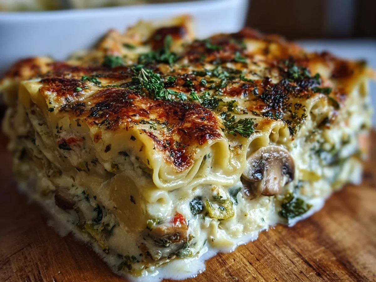 Creamy Vegetable Lasagna with White Sauce - Image 2