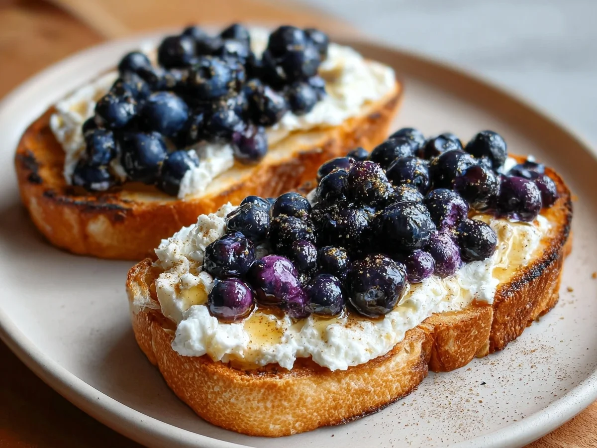 Crispy Air Fryer Blueberry Cottage Cheese Toast Recipe - Image 2