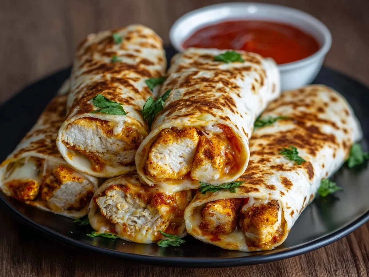 Crispy Air Fryer Chicken & Mozzarella Wraps - Image 2
