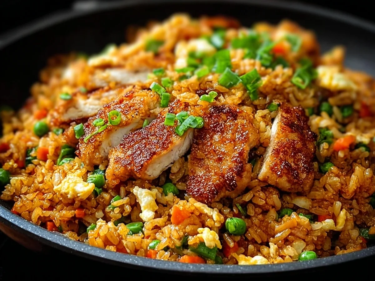 Crispy Garlic Chicken Fried Rice: High Protein Meal - Image 1