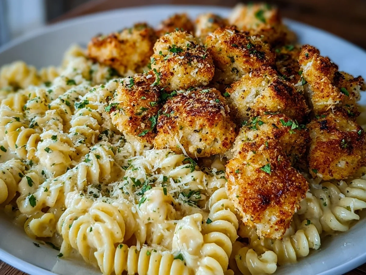 Crispy Garlic Parmesan Chicken & Creamy Rotini Pasta - Image 2