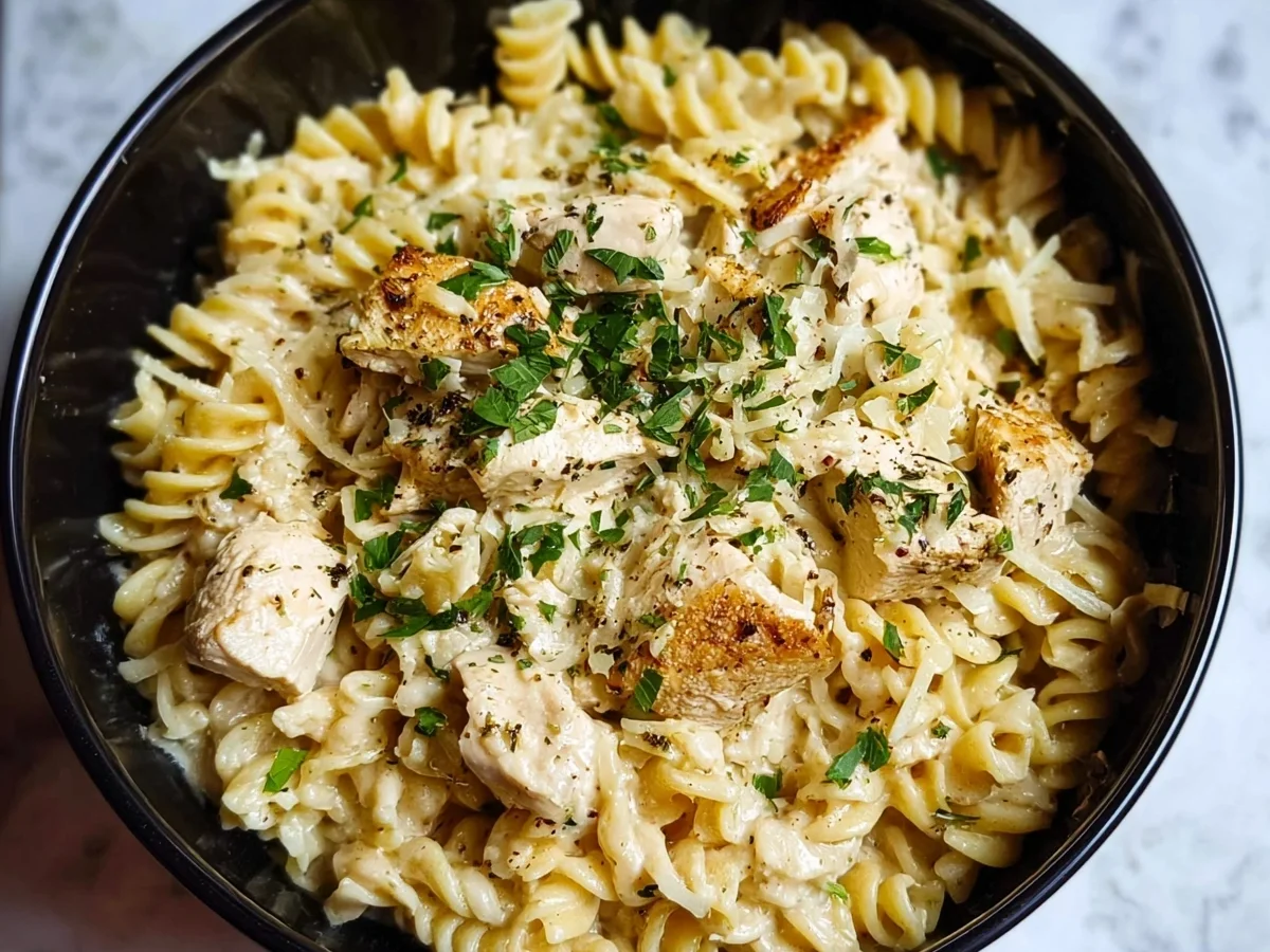 Crockpot Garlic Parmesan Chicken Pasta | High Protein - Image 2