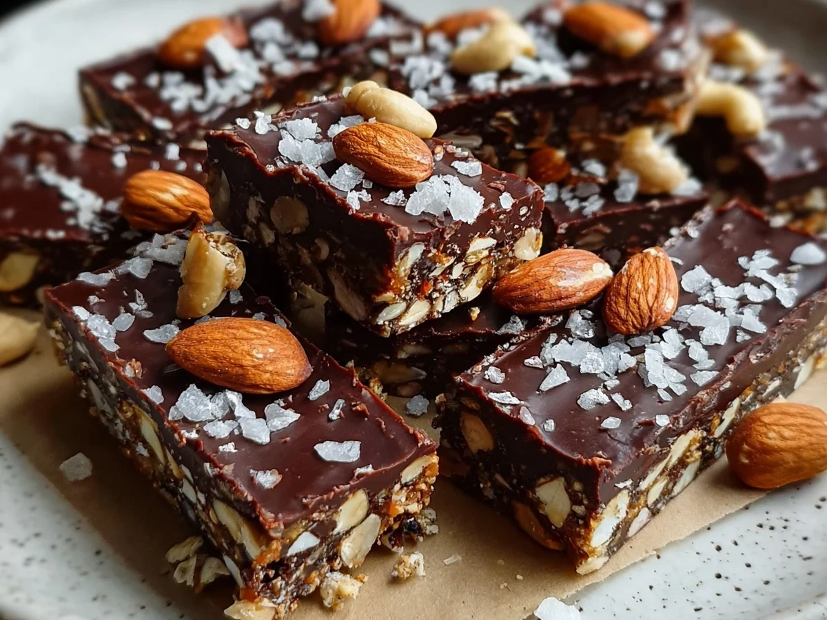 Dark Chocolate Sea Salt Nut Bars: Healthy Snack - Image 1