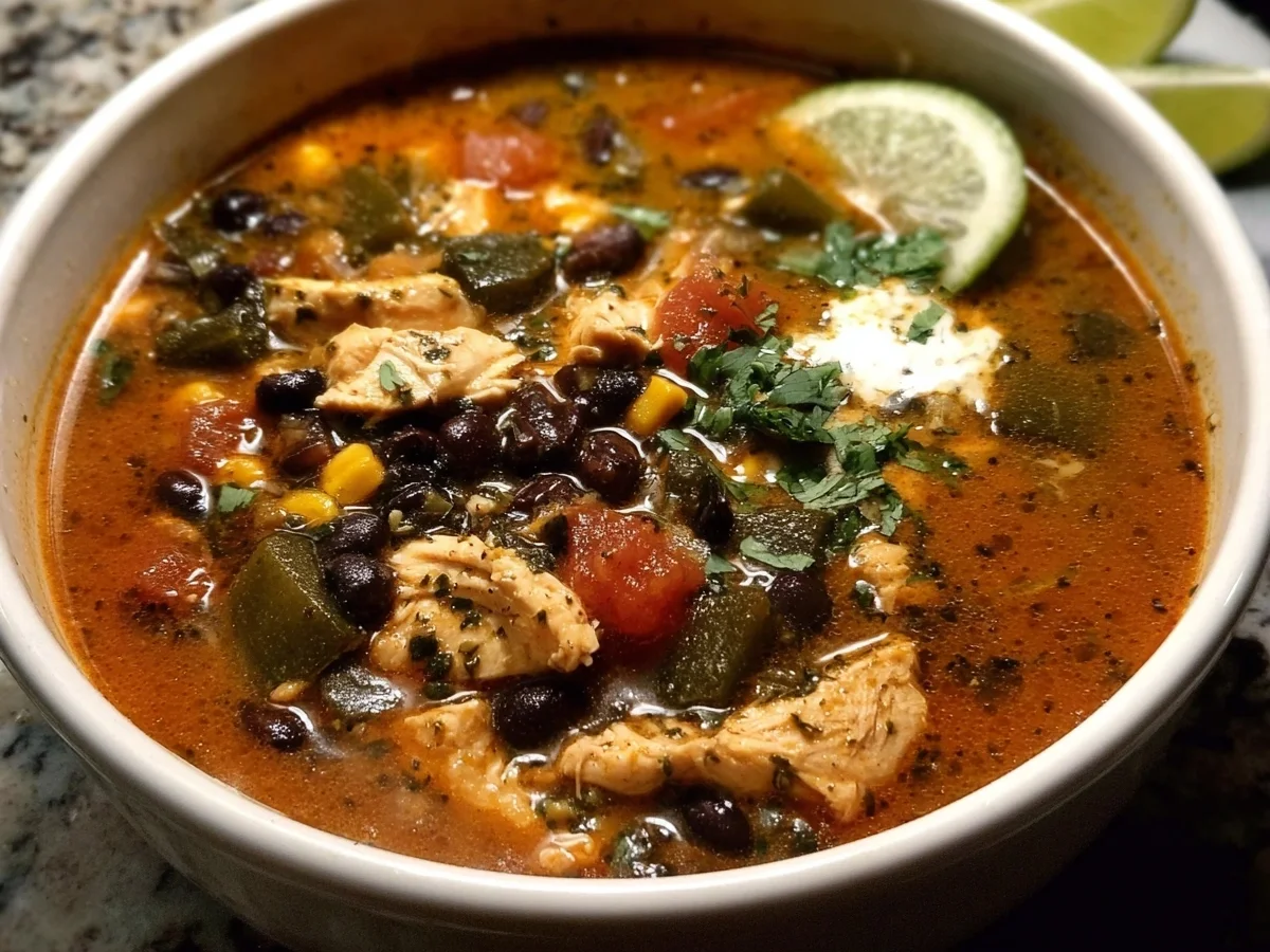 Easy Chicken Poblano Black Bean Soup Recipe - Image 1