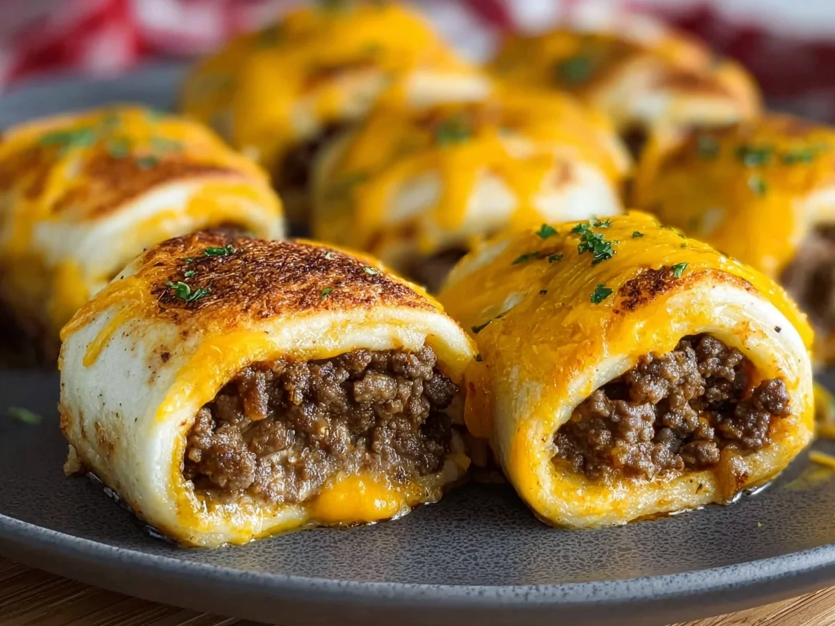 Garlic Butter Beef Cheeseburger Rollups Recipe - Image 1