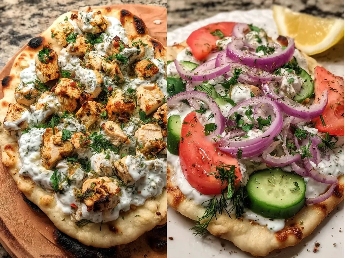 Greek Chicken Flatbread: High Protein Quick Dinner - Image 1