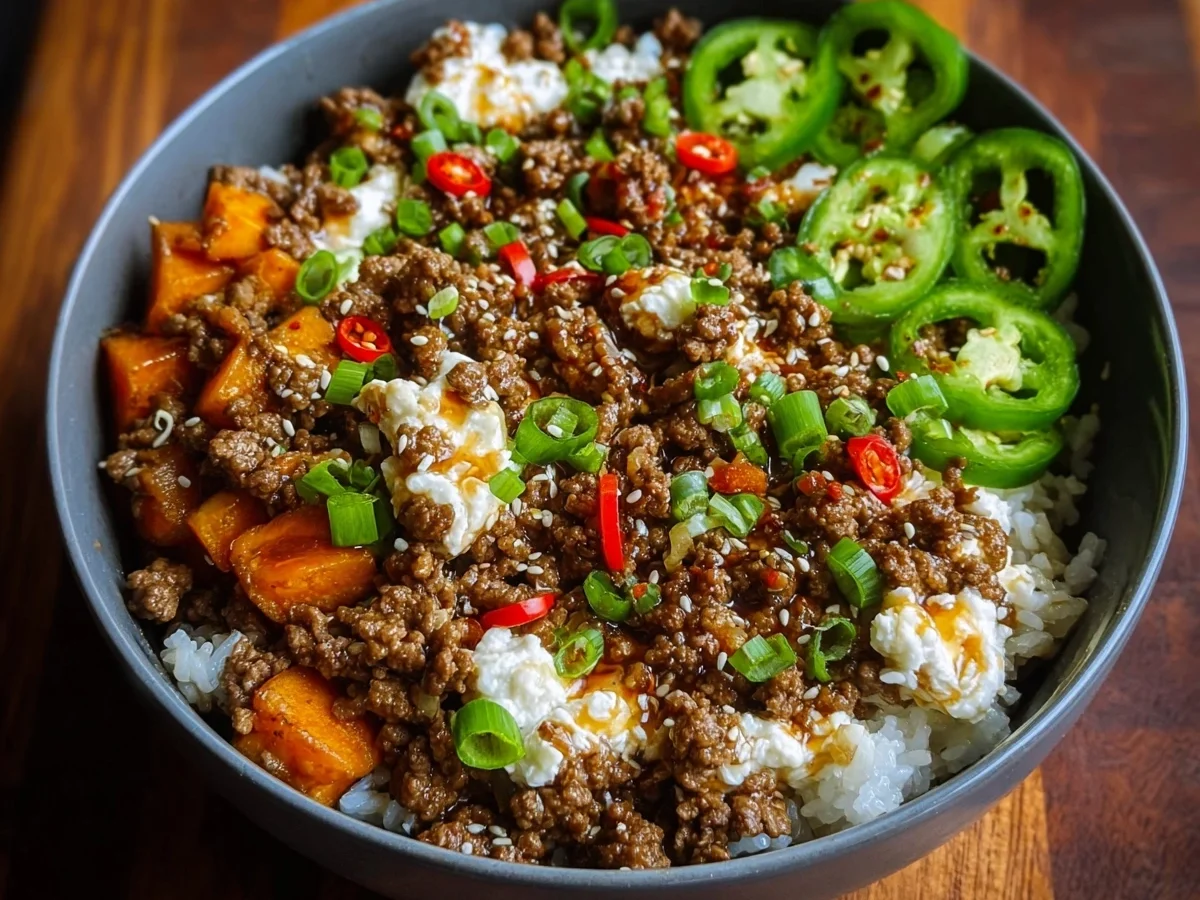 Ground Beef Hot Honey Bowl: Sweet, Spicy & Savory - Image 1