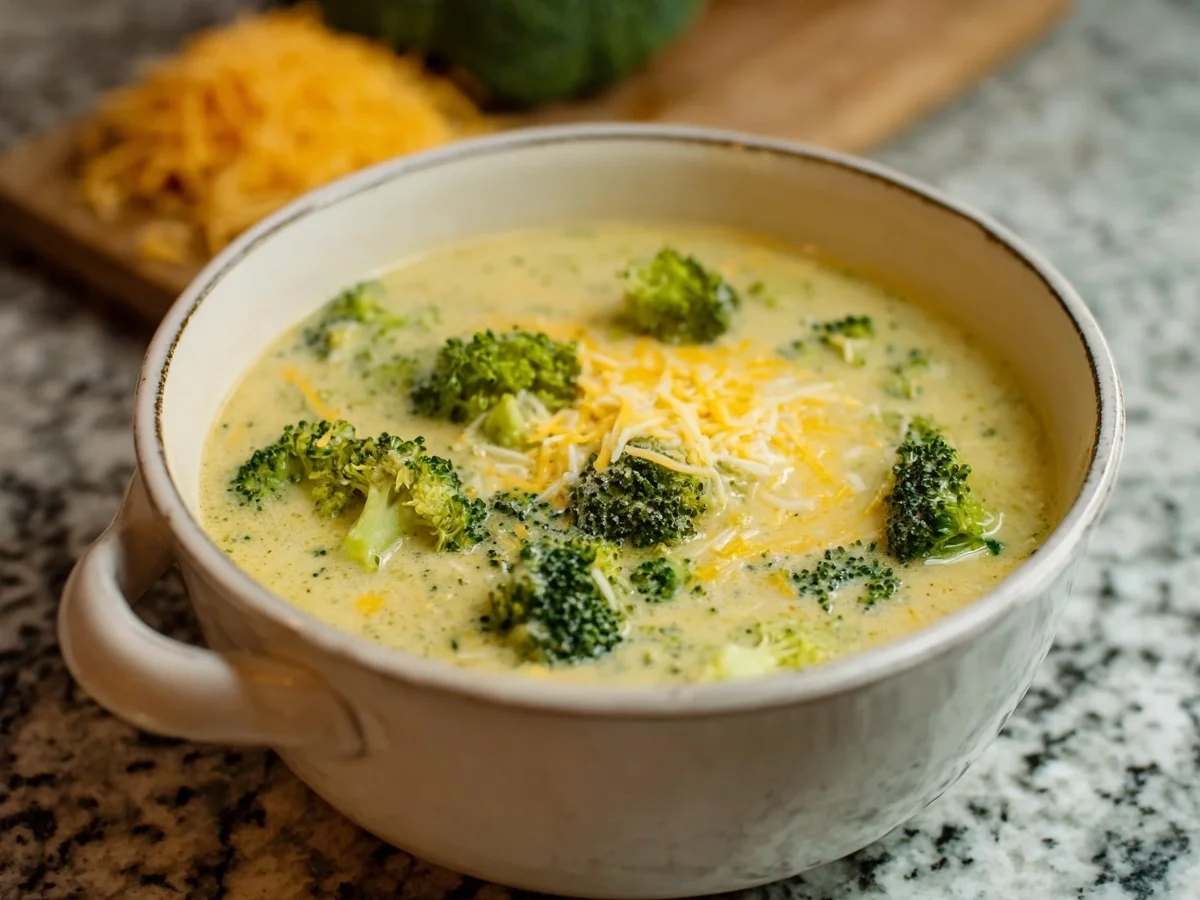High Protein Broccoli Cheddar Soup: Healthy Comfort Food - Image 1