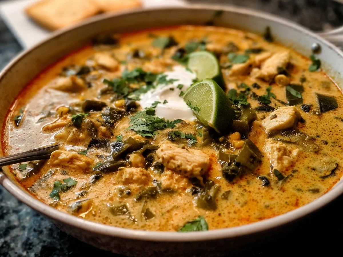 High-Protein Chicken Poblano Soup: Easy & Creamy - Image 1