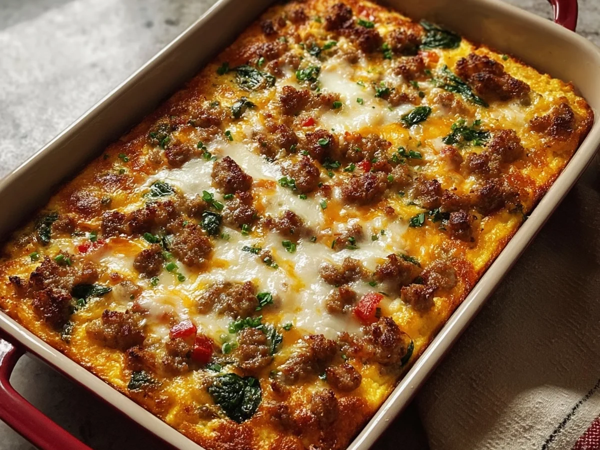 High Protein Cottage Cheese Turkey Sausage Breakfast Casserole - Image 2