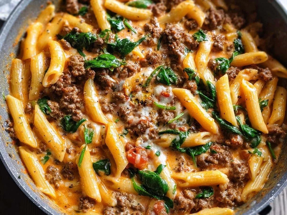 High Protein Creamy Beef Pasta for Quick Dinner - Image 1