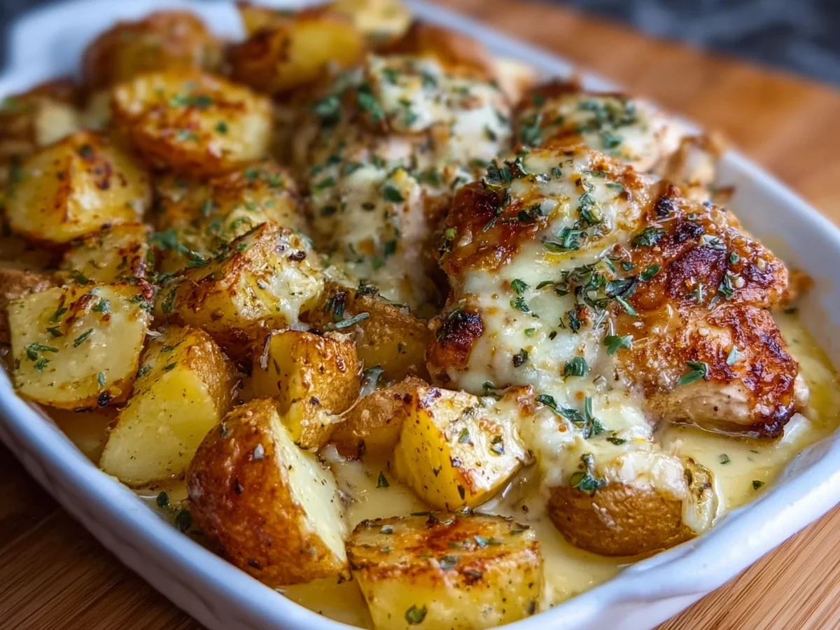 High-Protein Creamy Garlic Cheesy Chicken & Potatoes - Image 1