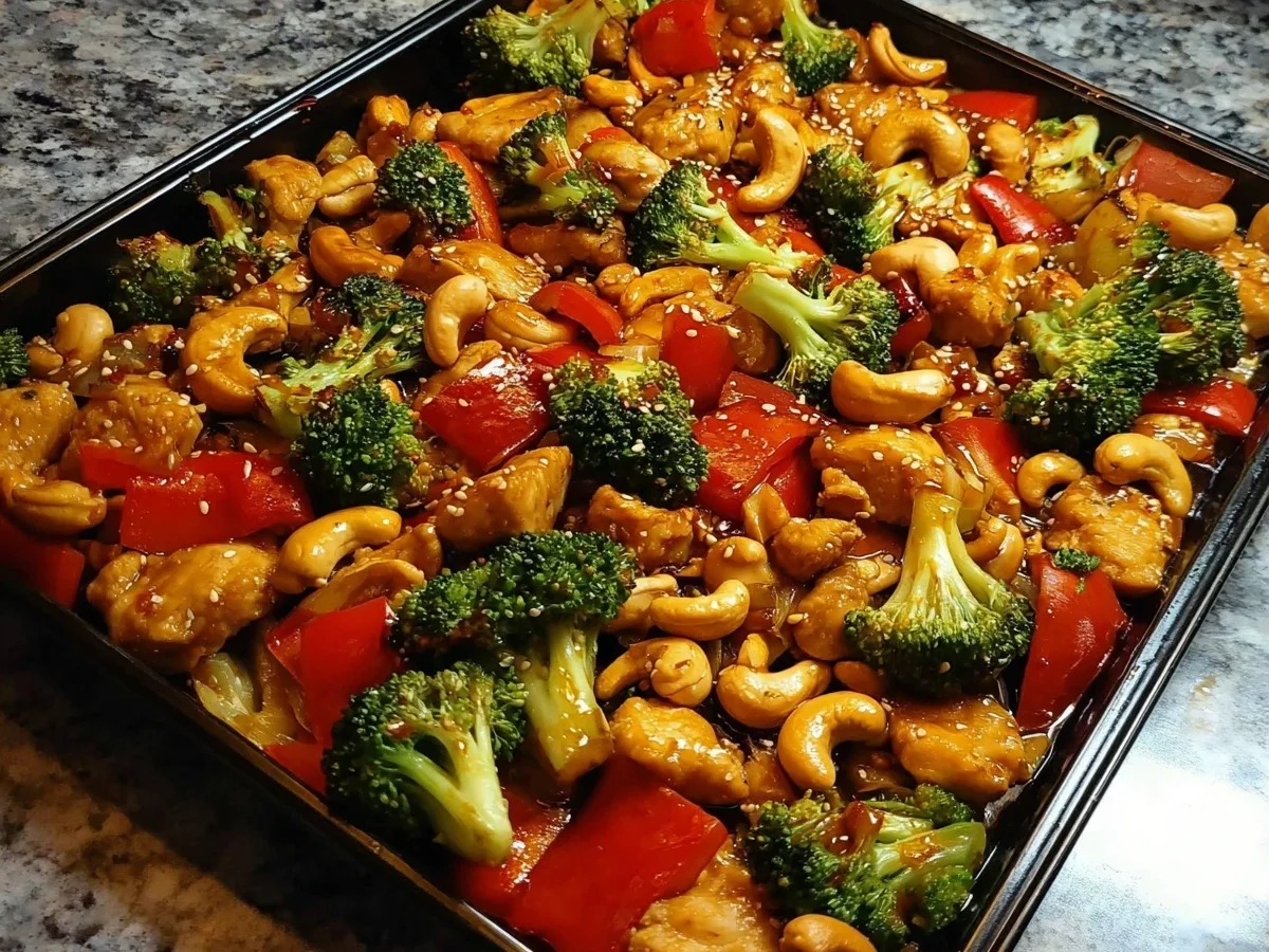 High Protein Easy Sheet Pan Cashew Chicken - Image 2