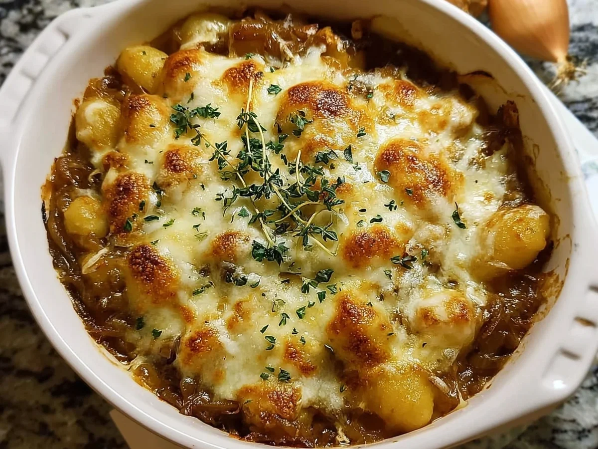 High Protein French Onion Gnocchi Dinner Recipe - Image 1