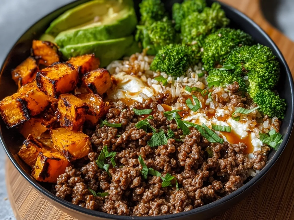 High Protein Ground Beef Hot Honey Bowl - Image 1