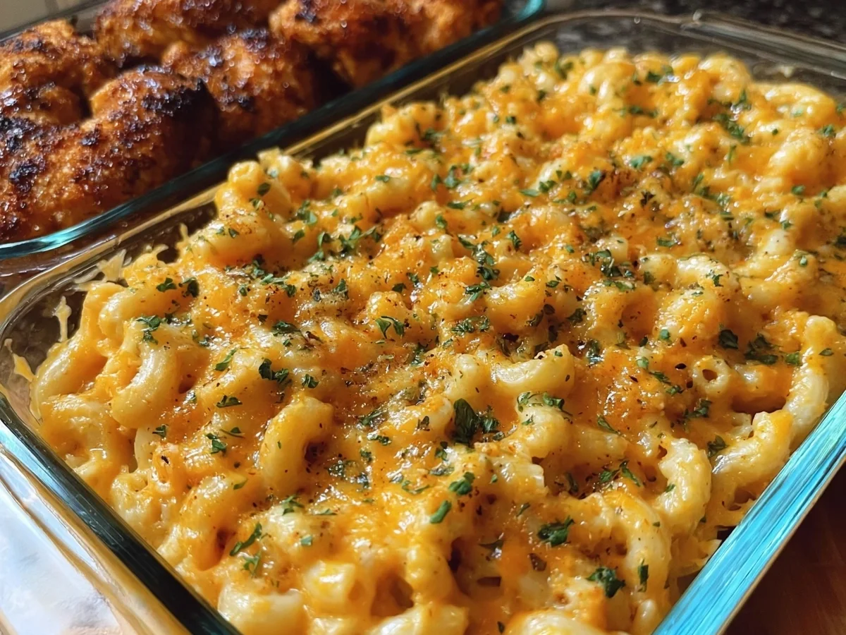 High Protein Honey Garlic Chicken Mac & Cheese - Image 1