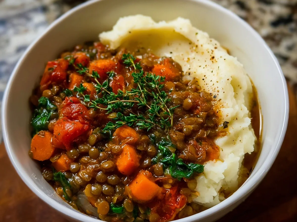 High Protein Lentil Stew & Creamy Mashed Potatoes - Image 1