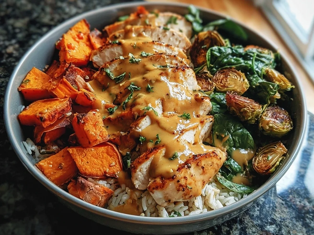 High Protein Maple Dijon Chicken Sweet Potato Bowls - Image 2