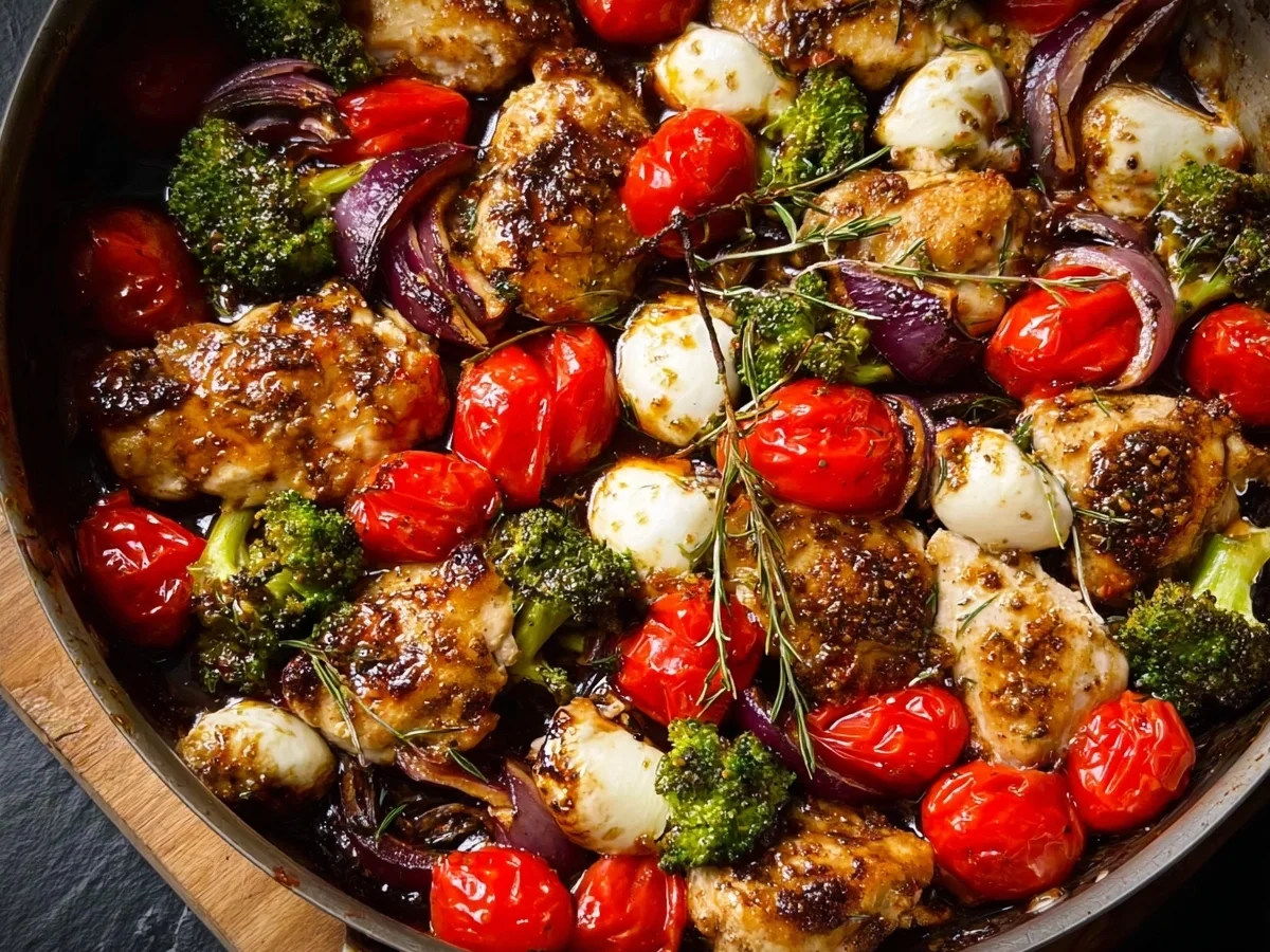 High Protein One Pan Balsamic Chicken & Veggies - Image 1