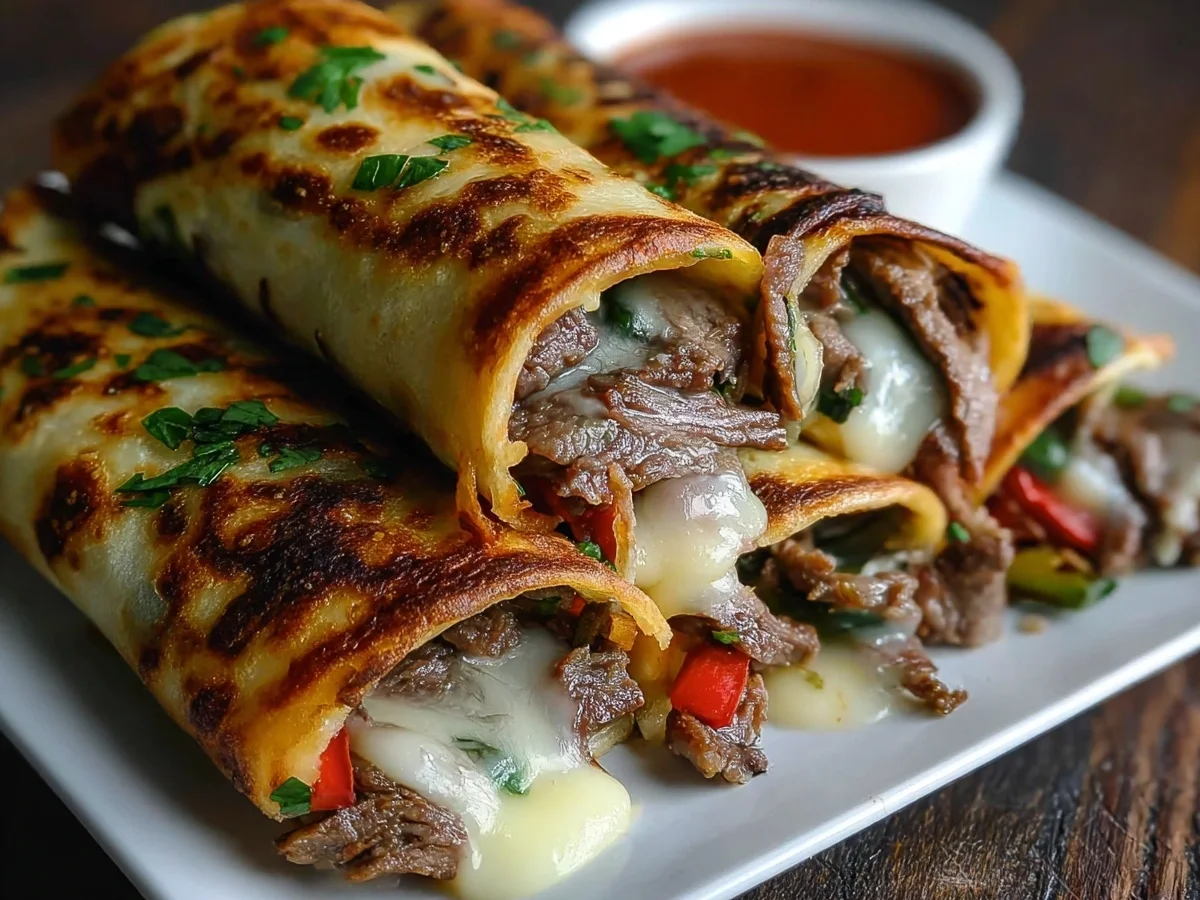 High Protein Philly Cheesesteak Roll-Ups - Image 1