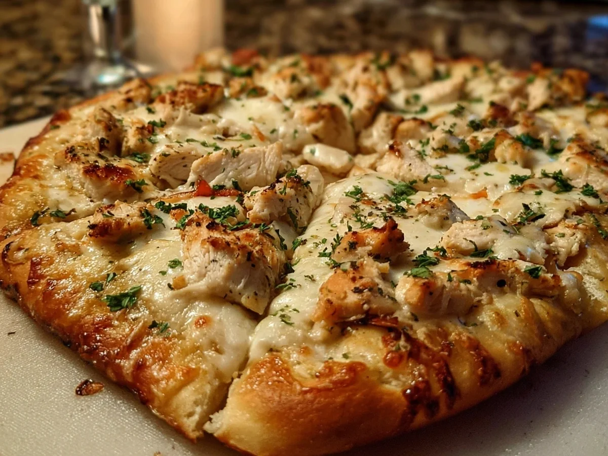 High Protein Roasted Garlic White Chicken Pizza - Image 2