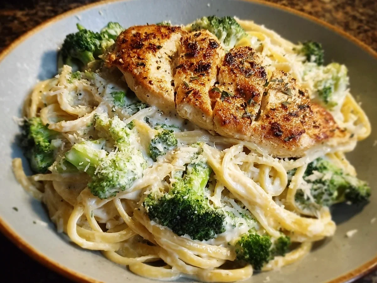 High Protein Skinny Chicken Broccoli Alfredo Recipe - Image 1