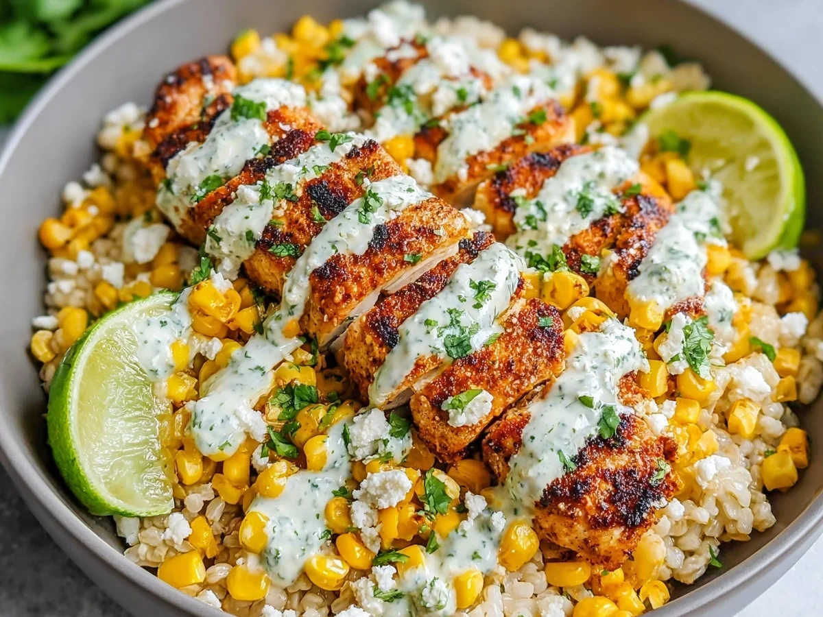 High Protein Street Corn Chicken Bowl - Quick Meal Prep - Image 1