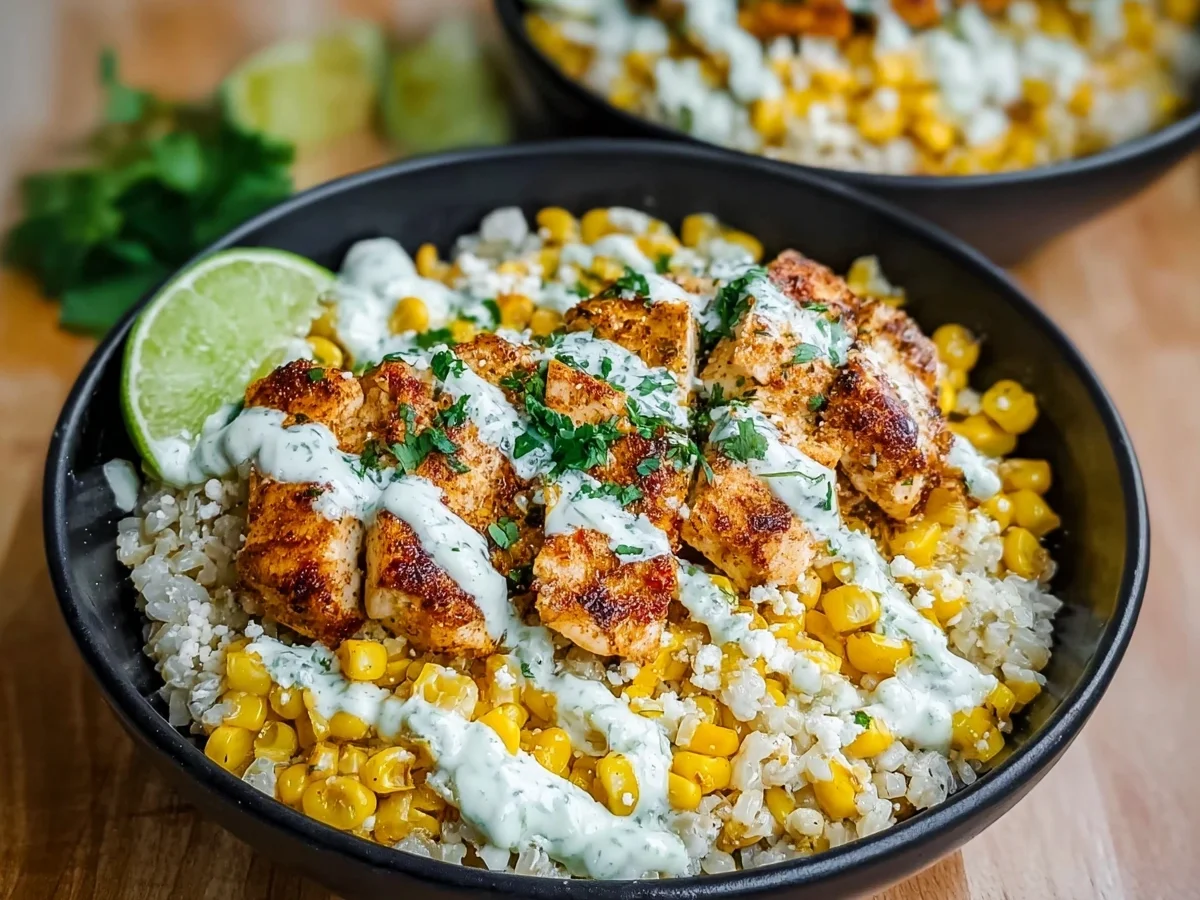 High Protein Street Corn Chicken Bowl - Quick Meal Prep - Image 2
