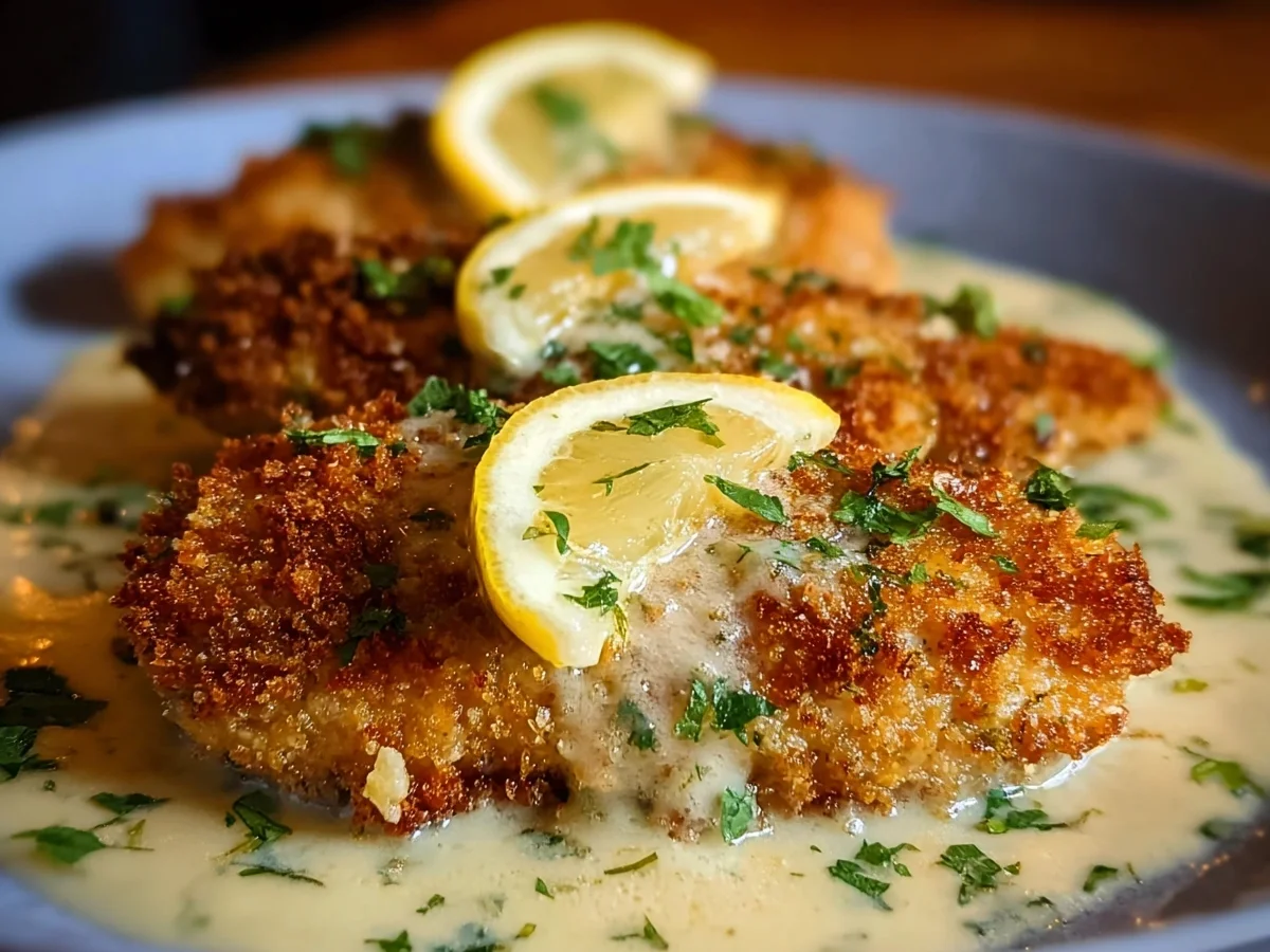 Lemon Pecorino Crusted Chicken with Creamy Sauce - Image 2