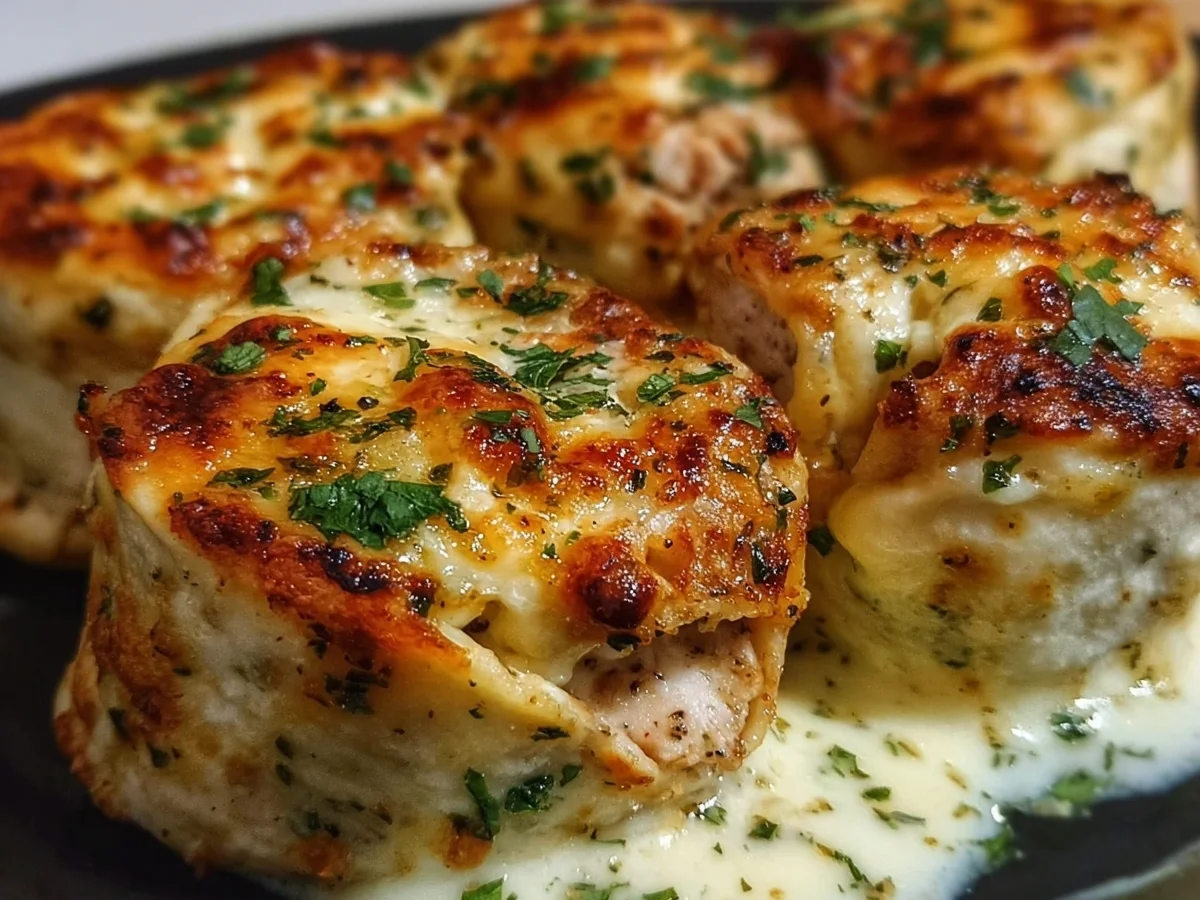 Low Carb Cheesy Garlic Chicken Wraps: Quick Keto Delight - Image 1
