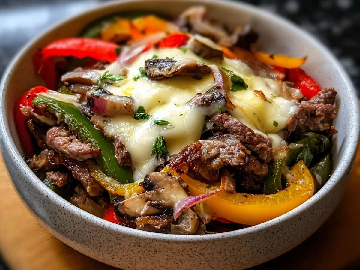Low Carb Philly Cheesesteak Bowls: Easy Dinner Recipe - Image 1