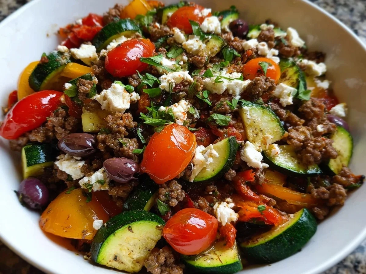 Mediterranean Ground Beef Stir Fry: Quick Low Carb Dinner - Image 2