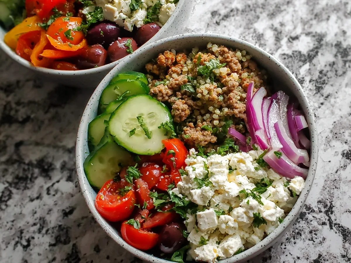 Mediterranean Ground Turkey Bowls | Healthy Meal Prep - Image 1