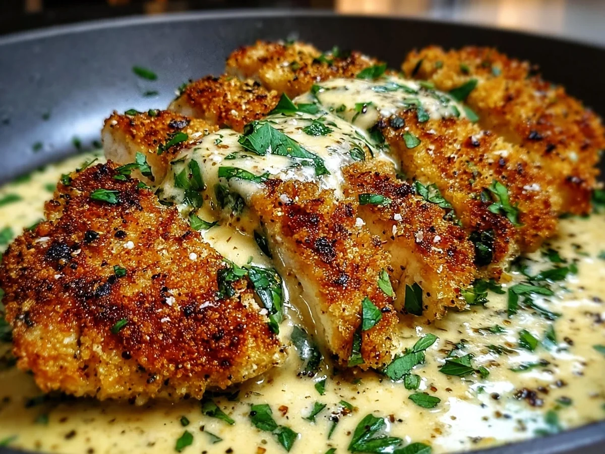 Parmesan Crusted Chicken with Creamy Garlic Sauce - Image 2