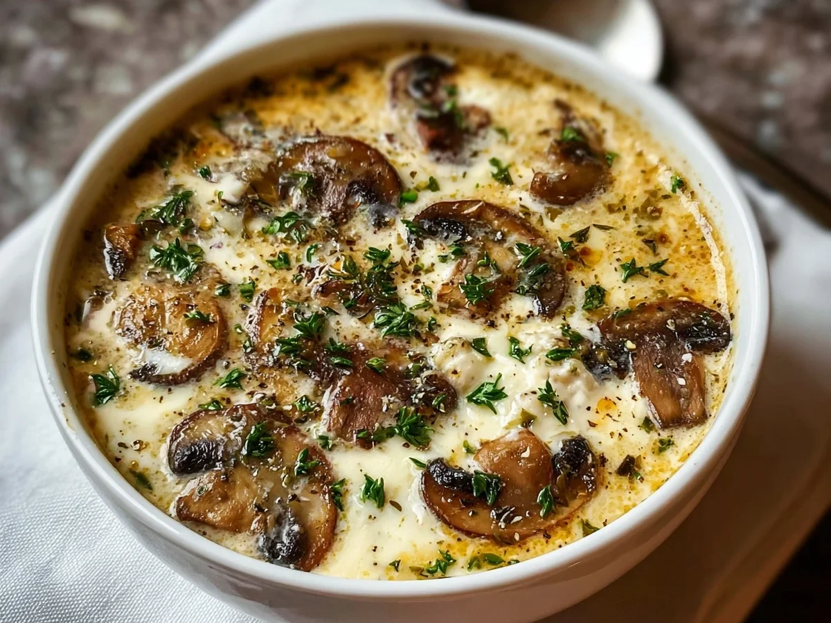 Protein-Rich Creamy Cottage Cheese Mushroom Soup - Image 1