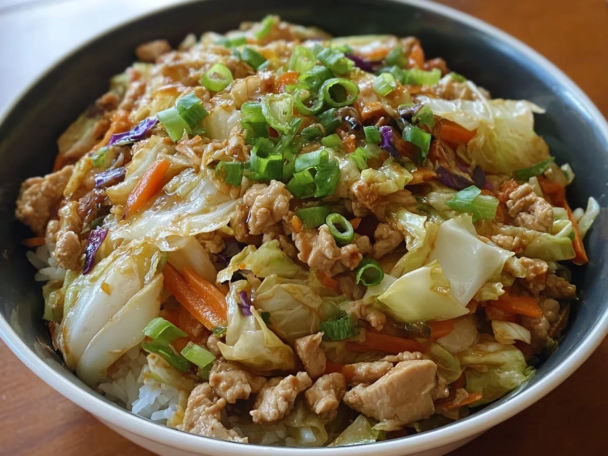 Quick Chicken Egg Roll Bowls with Cabbage - Image 2