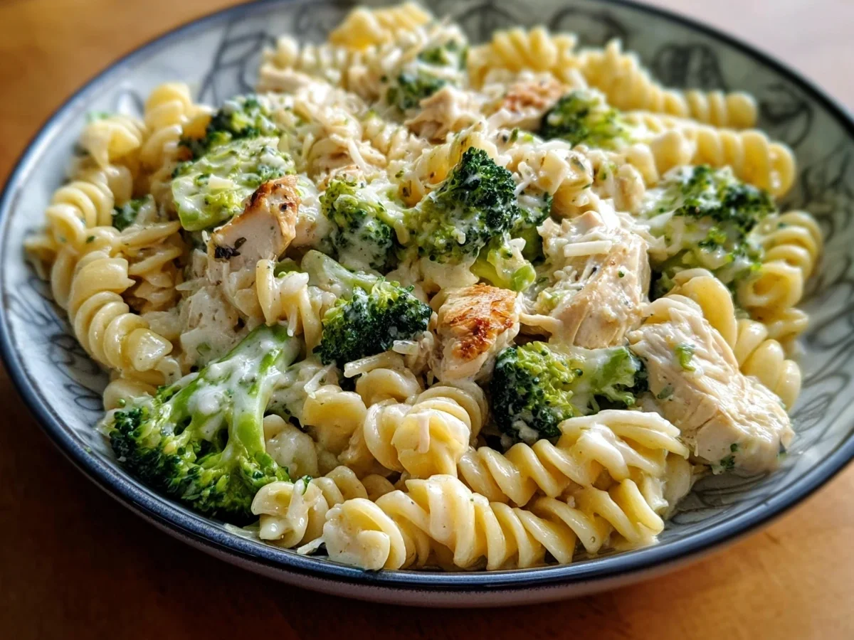 Quick Creamy Rotisserie Chicken Broccoli Pasta - Image 1