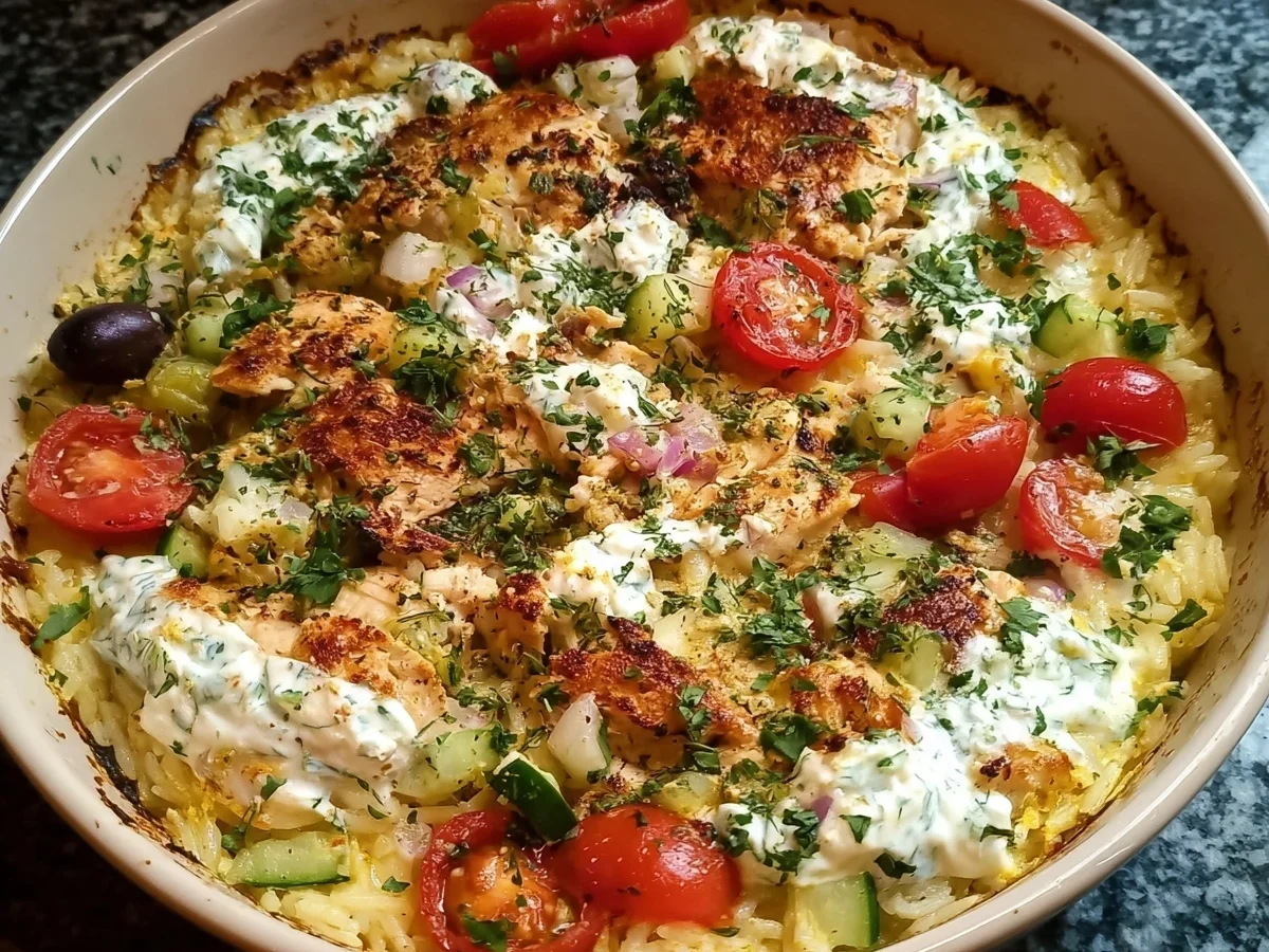Quick Dump & Bake Chicken Tzatziki Casserole - Image 1