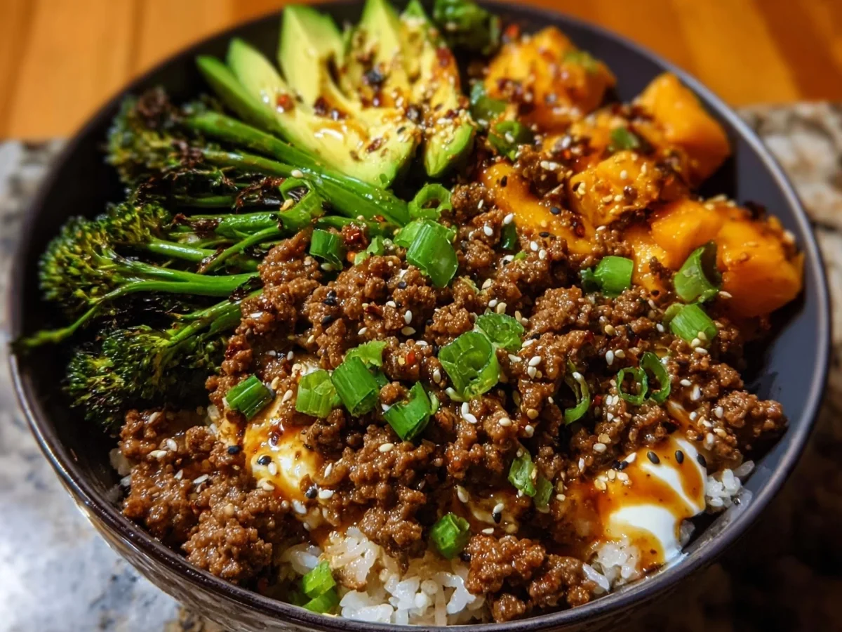 Quick Ground Beef Hot Honey Bowl | High Protein Meal Prep - Image 1