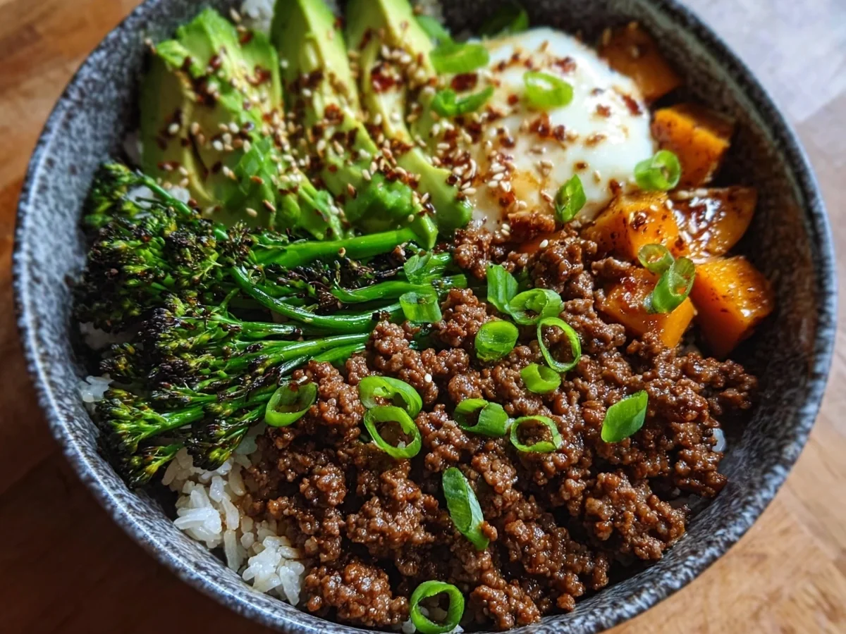 Quick Ground Beef Hot Honey Bowl | High Protein Meal Prep - Image 2