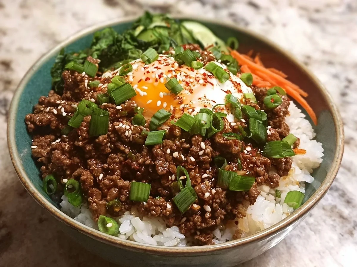 Quick Korean Ground Beef Bowl Recipe - Image 1