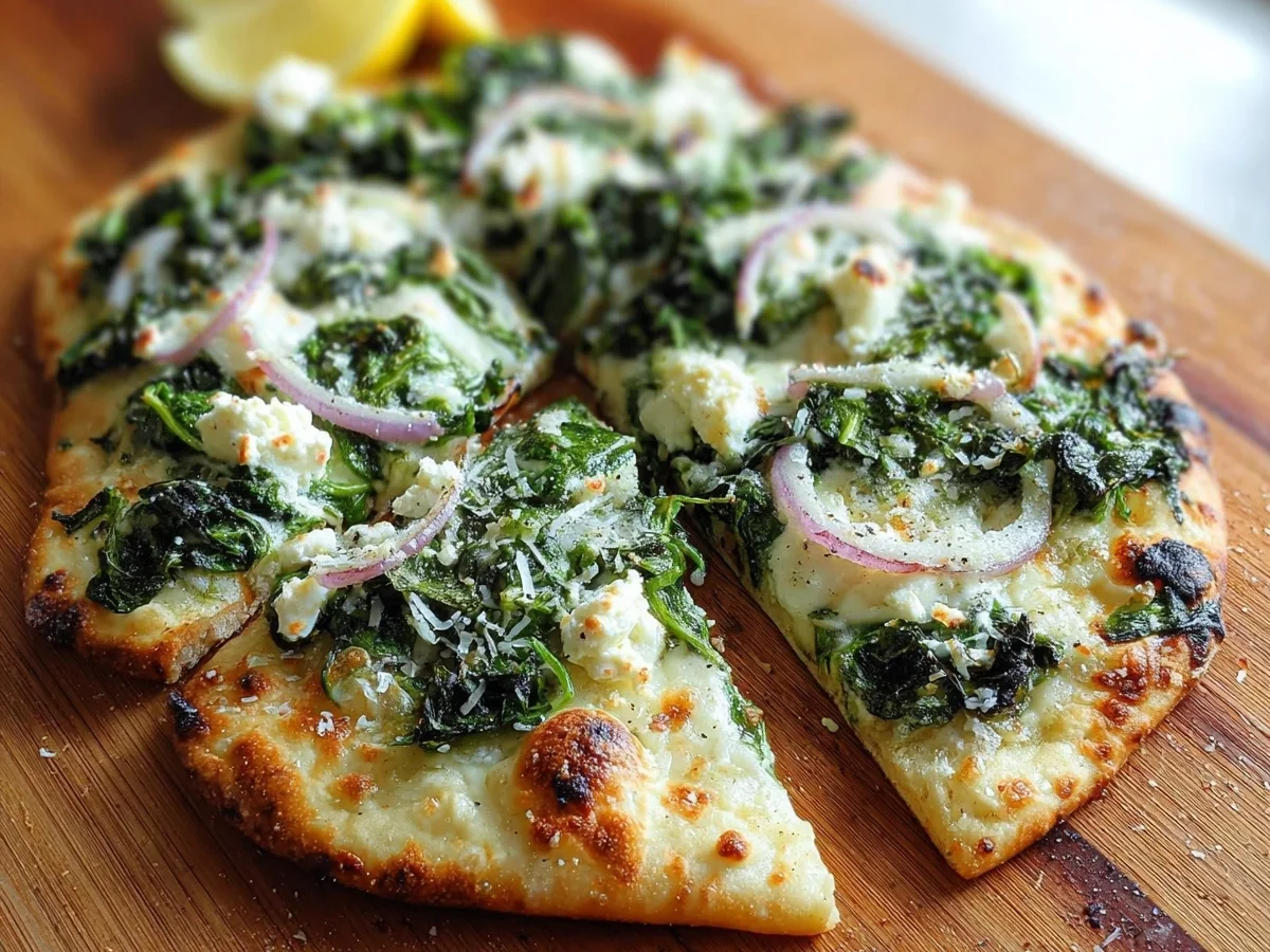 Quick Spinach Feta Flatbread Pizza Recipe - Image 2
