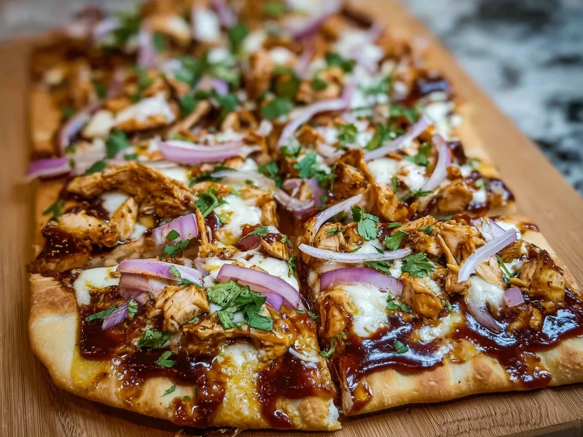 Savory BBQ Chicken Flatbread: Protein Packed Quick Dinner - Image 1